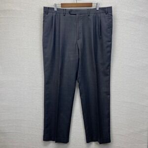 Lauren Ralph Lauren Mens 40x30 Pleated Gray Glen Plaid Cuffed Dress Pants